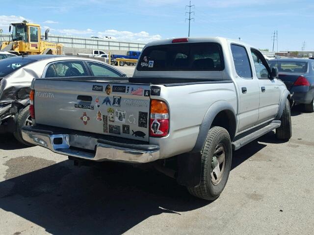 5TEGN92N31Z876088 - 2001 TOYOTA TACOMA DOU SILVER photo 4