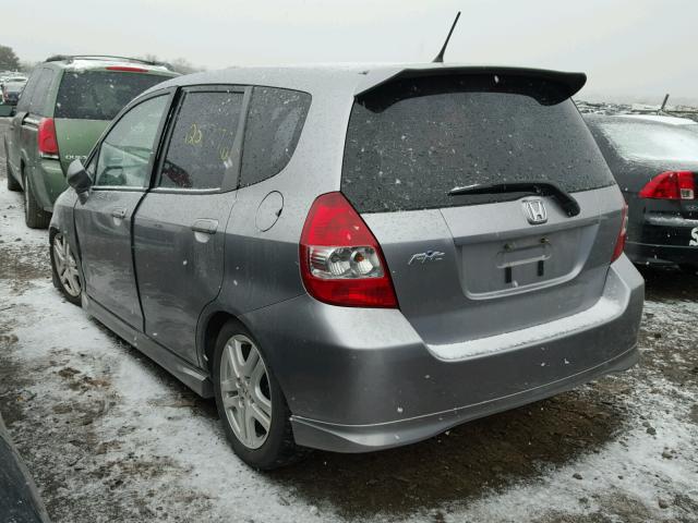 JHMGD38617S067569 - 2007 HONDA FIT S GRAY photo 3