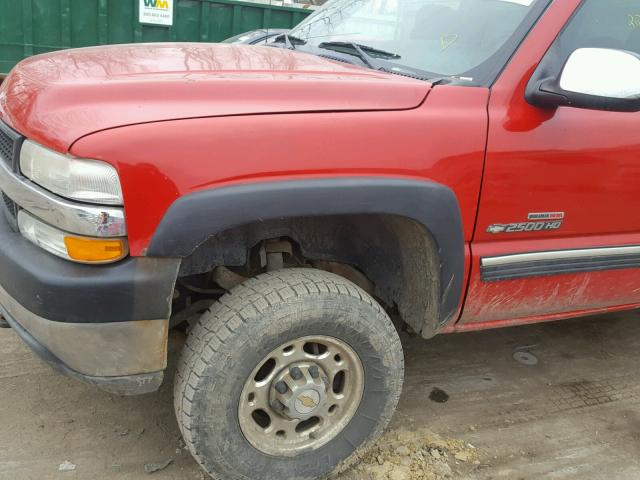 1GCHK29161E298109 - 2001 CHEVROLET SILVERADO RED photo 10