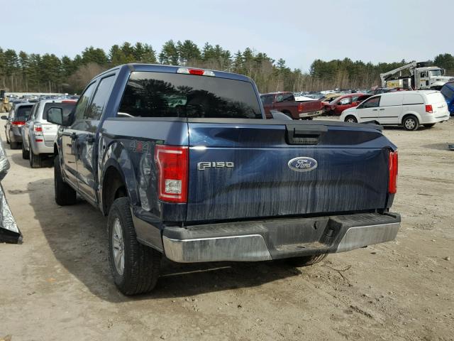 1FTEW1EF2HFC37413 - 2017 FORD F150 SUPER BLUE photo 3