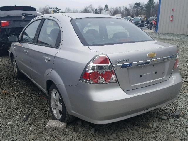 KL1TG566X7B187707 - 2007 CHEVROLET AVEO LT SILVER photo 3