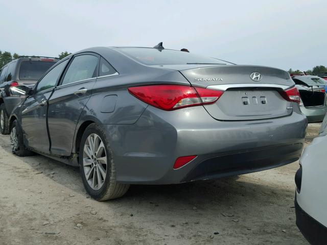 5NPEC4AC6EH929780 - 2014 HYUNDAI SONATA SE GRAY photo 3