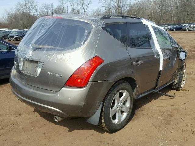 JN8AZ08W03W234583 - 2003 NISSAN MURANO SL SILVER photo 4