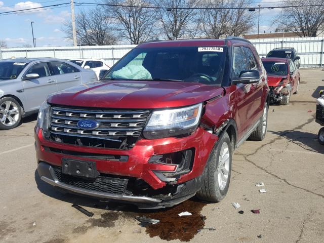 1FM5K7D84GGC11658 - 2016 FORD EXPLORER X RED photo 2