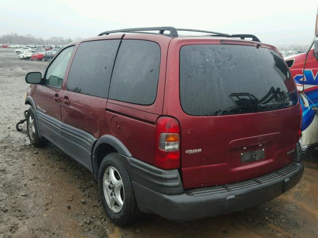 1GMDU03EX2D142070 - 2002 PONTIAC MONTANA RED photo 3