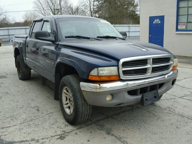 1B7HG48X22S562660 - 2002 DODGE DAKOTA QUA BLUE photo 1