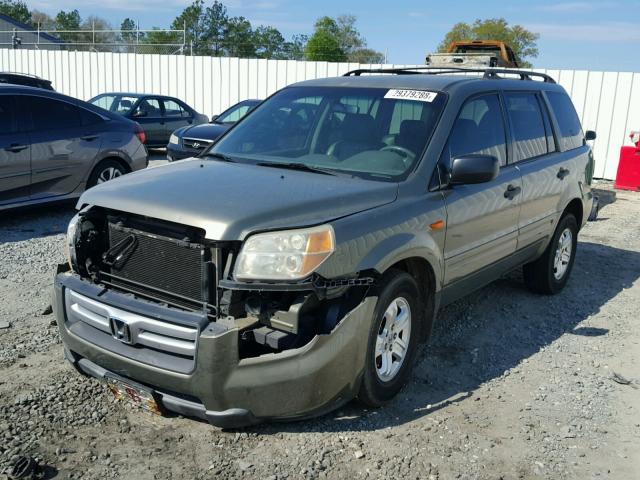 5FNYF28117B044062 - 2007 HONDA PILOT LX GREEN photo 2