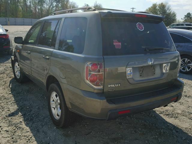 5FNYF28117B044062 - 2007 HONDA PILOT LX GREEN photo 3