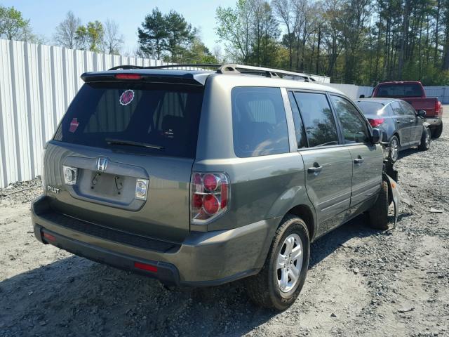 5FNYF28117B044062 - 2007 HONDA PILOT LX GREEN photo 4