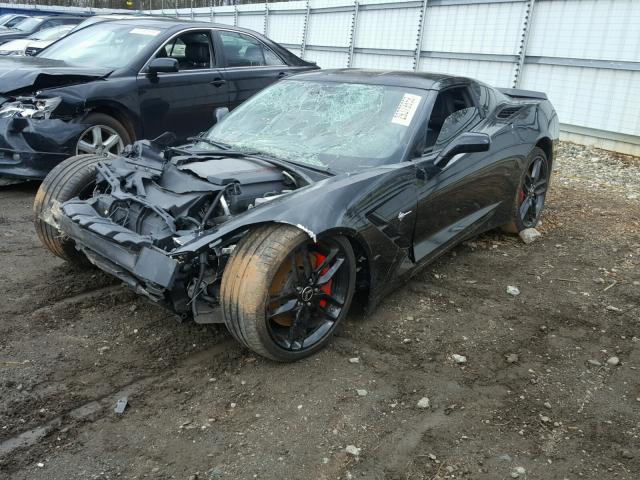 1G1YL2D74E5102854 - 2014 CHEVROLET CORVETTE S BLACK photo 2