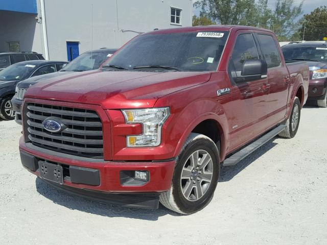 1FTEW1CPXHKC41230 - 2017 FORD F150 SUPER BURGUNDY photo 2