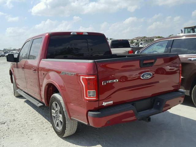 1FTEW1CPXHKC41230 - 2017 FORD F150 SUPER BURGUNDY photo 3