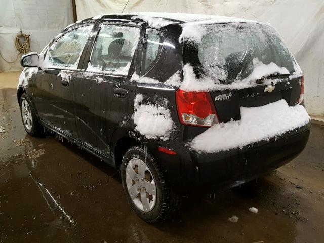 KL1TD66658B187078 - 2008 CHEVROLET AVEO BASE BLACK photo 3
