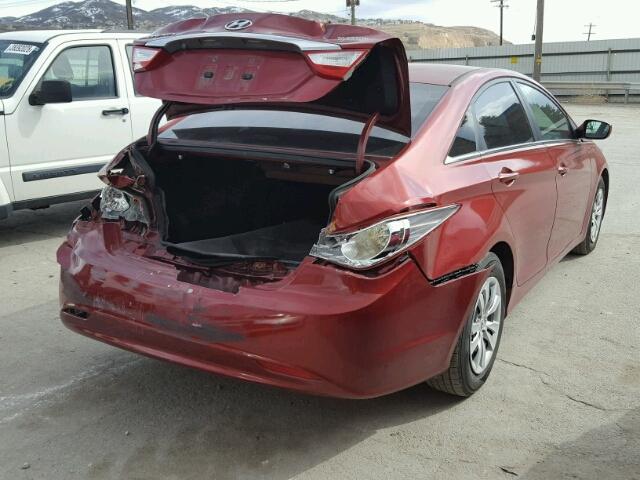 5NPEB4AC7CH332735 - 2012 HYUNDAI SONATA GLS RED photo 4