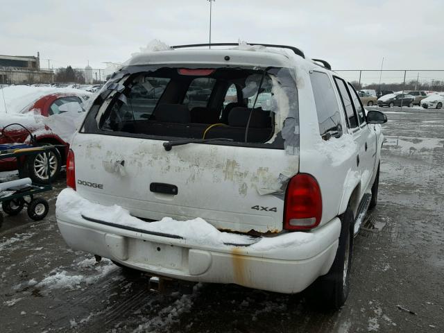 1B4HS28N81F556884 - 2001 DODGE DURANGO WHITE photo 4