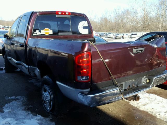 3D7KS28C15G715875 - 2005 DODGE RAM 2500 S BURGUNDY photo 3