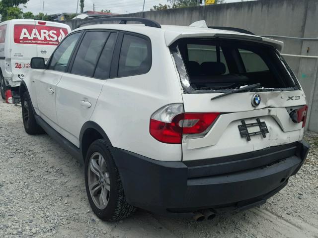 WBXPA93475WD13538 - 2005 BMW X3 3.0I WHITE photo 3