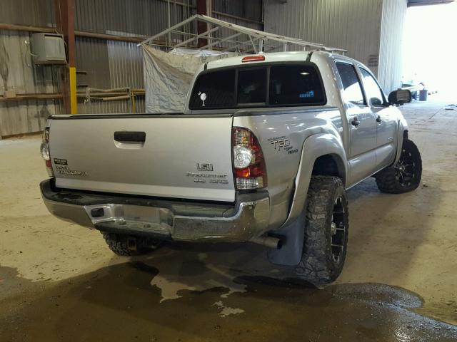 3TMJU62N79M074093 - 2009 TOYOTA TACOMA DOU SILVER photo 4