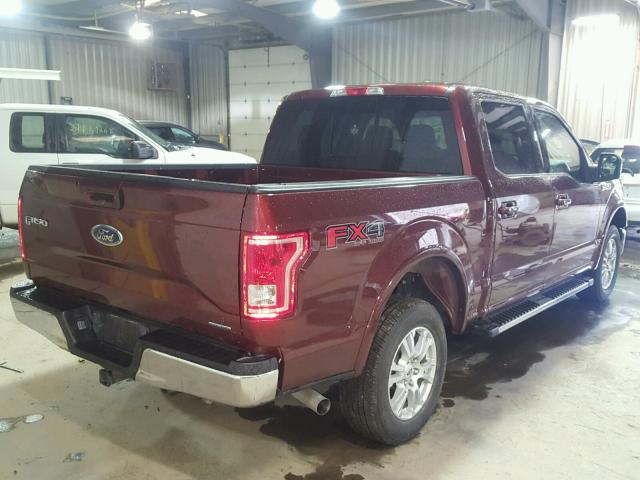 1FTEW1EF0GKE02090 - 2016 FORD F150 SUPER MAROON photo 4