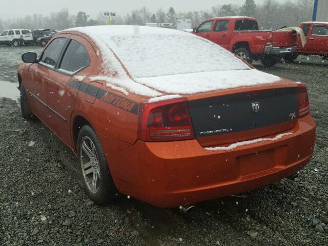 2B3KA53H66H260302 - 2006 DODGE CHARGER R/ ORANGE photo 3