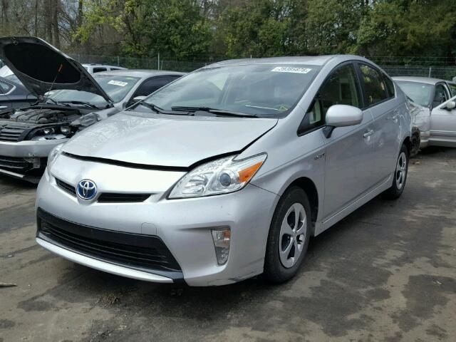 JTDKN3DU3C1521382 - 2012 TOYOTA PRIUS SILVER photo 2