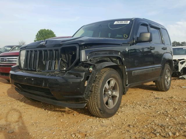 1J8GN28K78W189331 - 2008 JEEP LIBERTY SP BLACK photo 2