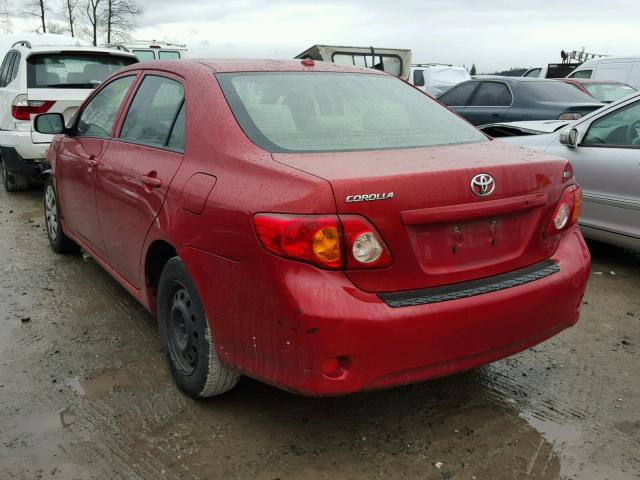 JTDBL40E899048194 - 2009 TOYOTA COROLLA BA RED photo 3