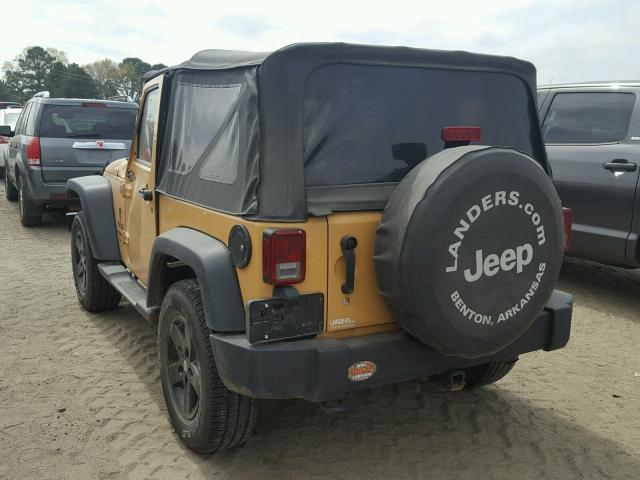 1C4AJWAG7DL615388 - 2013 JEEP WRANGLER S YELLOW photo 3