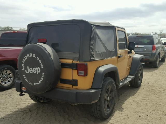 1C4AJWAG7DL615388 - 2013 JEEP WRANGLER S YELLOW photo 4