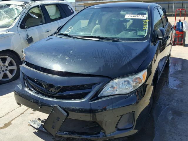 2T1BU4EE1BC627596 - 2011 TOYOTA COROLLA BA BLACK photo 2