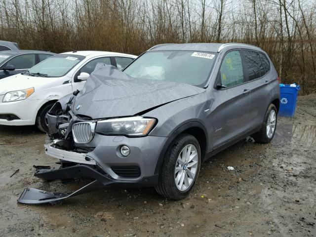 5UXWX9C51H0T13926 - 2017 BMW X3 XDRIVE2 GRAY photo 2