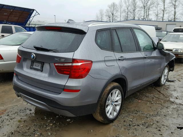 5UXWX9C51H0T13926 - 2017 BMW X3 XDRIVE2 GRAY photo 4