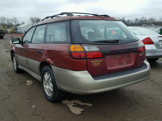 4S3BH665027621532 - 2002 SUBARU LEGACY OUT BURGUNDY photo 3