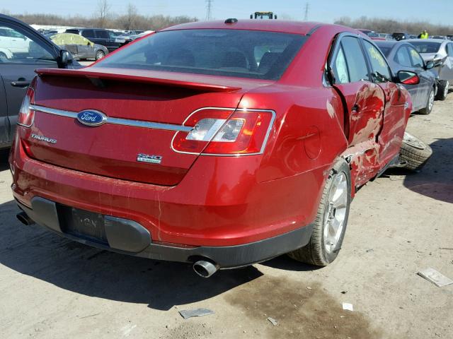 1FAHP2KT9BG130196 - 2011 FORD TAURUS SHO RED photo 4