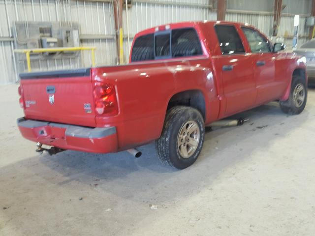 1D7HE48N38S506004 - 2008 DODGE DAKOTA QUA RED photo 4