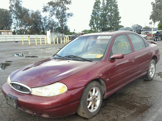 1FAFP66L3WK308194 - 1998 FORD CONTOUR LX BURGUNDY photo 2