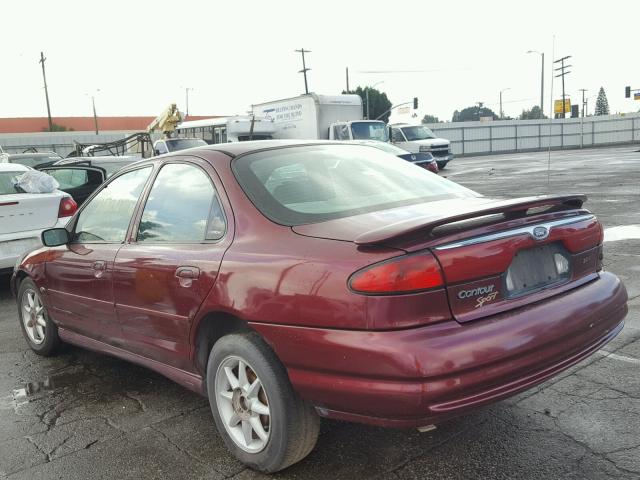 1FAFP66L3WK308194 - 1998 FORD CONTOUR LX BURGUNDY photo 3