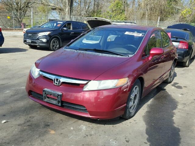 1HGFA16587L135382 - 2007 HONDA CIVIC LX BURGUNDY photo 2