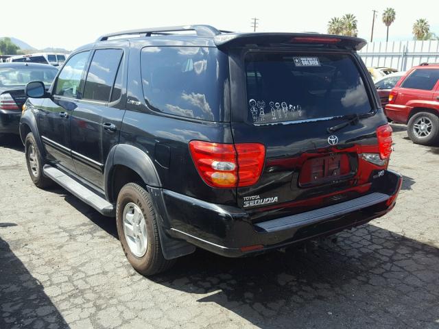 5TDZT38A62S092938 - 2002 TOYOTA SEQUOIA LI BLACK photo 3