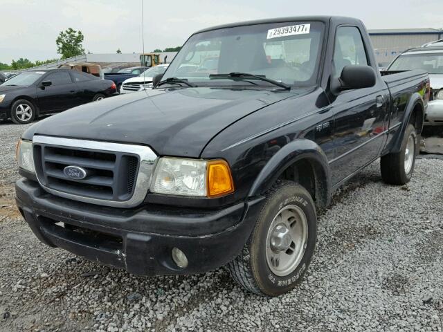 1FTYR10U84PB55152 - 2004 FORD RANGER BLACK photo 2