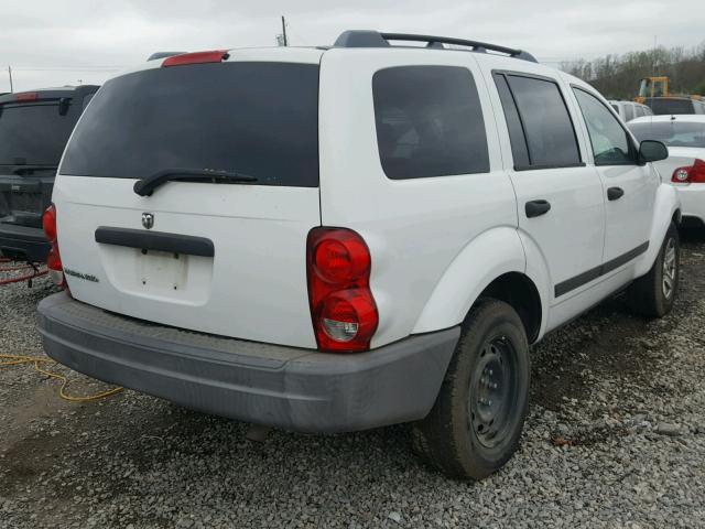 1D4HB38N26F119966 - 2006 DODGE DURANGO SX WHITE photo 4