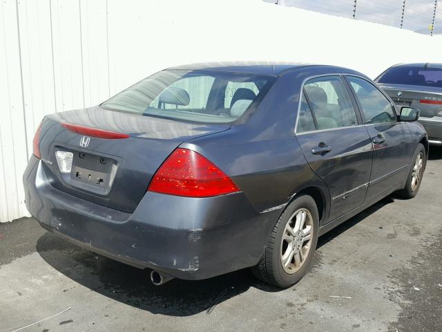 1HGCM563X7A111273 - 2007 HONDA ACCORD SE BLUE photo 4