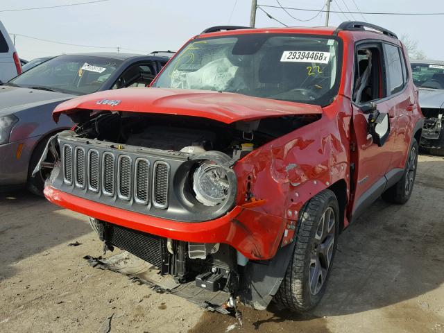 ZACCJABT1FPB27754 - 2015 JEEP RENEGADE L RED photo 2