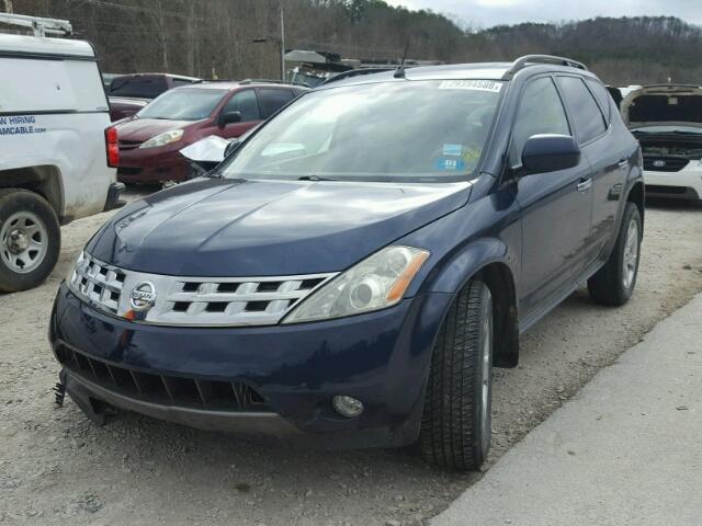 JN8AZ08W54W332106 - 2004 NISSAN MURANO SL BLUE photo 2