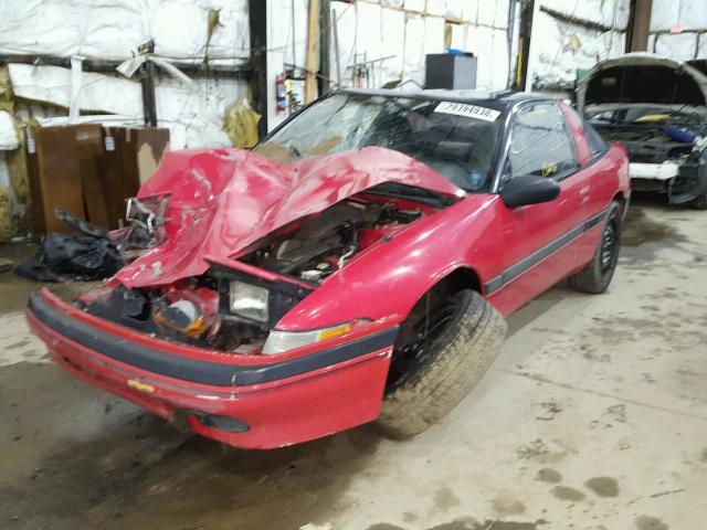 4P3CS44UXLE087200 - 1990 PLYMOUTH LASER RS RED photo 2