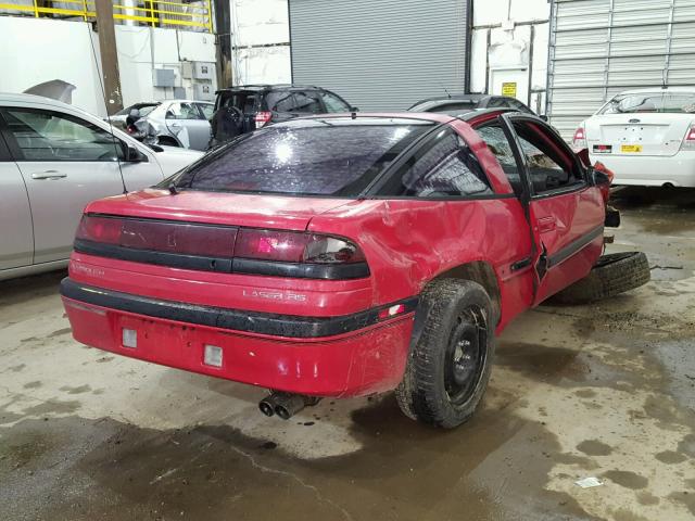 4P3CS44UXLE087200 - 1990 PLYMOUTH LASER RS RED photo 4