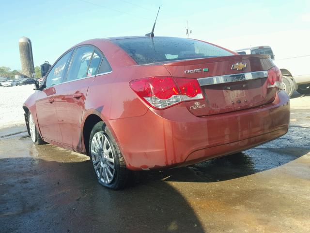 1G1PJ5SC3C7347858 - 2012 CHEVROLET CRUZE ECO MAROON photo 3