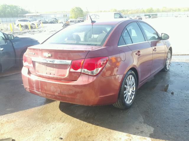 1G1PJ5SC3C7347858 - 2012 CHEVROLET CRUZE ECO MAROON photo 4