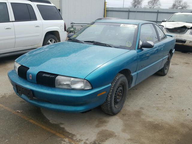 1G3NL15DXSM342548 - 1995 OLDSMOBILE ACHIEVA S BLUE photo 2