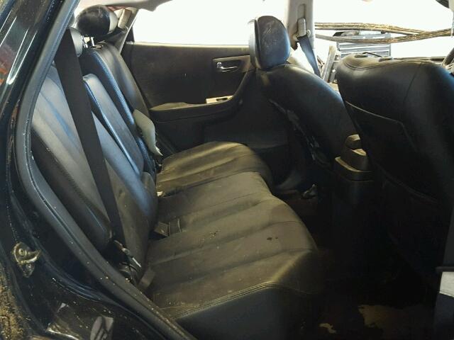 JN8AZ08TX6W414311 - 2006 NISSAN MURANO SL BLACK photo 6